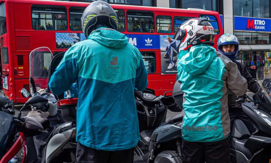 Food delivery drivers in London