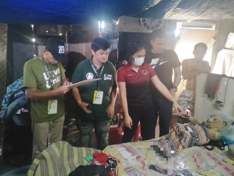 Philippines authorities in the Rizal house where a woman was arrested for allegedly sexually exploiting her own daughter.