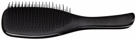 A black Tangle Teezer The Ultimate Detangler Hairbrush on a white background