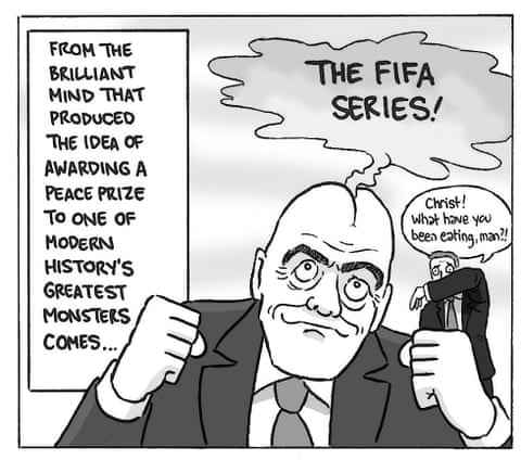 David Squires Fifa series comic, panel 1