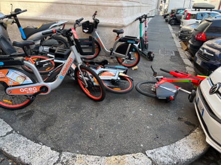 Dumped e-bikes in London