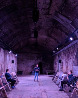 ‘It’s so dank, I love it!’ … Verspertilio’s torchlit tunnel stage.