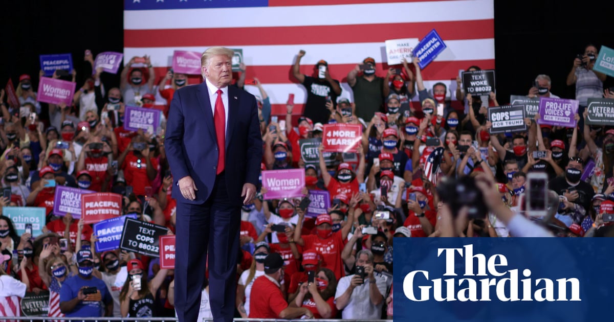 Trump S First Indoor Rally Since June Defies Covid Laws Attacks Biden Us News The Guardian