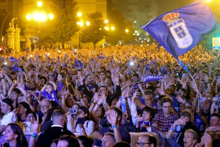 Real Oviedo supporters celebrate