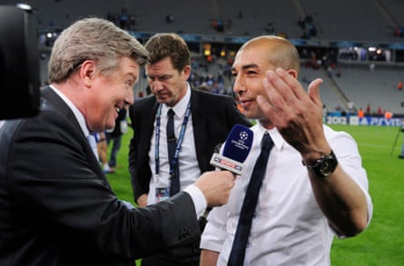 Roberto Di Matteo interviewed by Geoff Shreeves on Sky after the 2012 Champions League final.