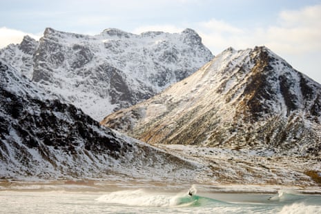 Winter surfing, Norway, 2014