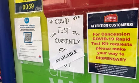 Sign regarding rapid antigen tests for concession card holders