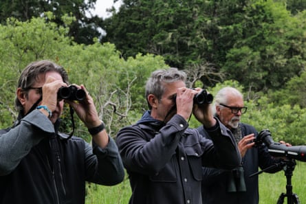 (From left to right) Bob Stevenson, Adam Donkin and Keith Hansen, all avid birders, in Marin County, California.