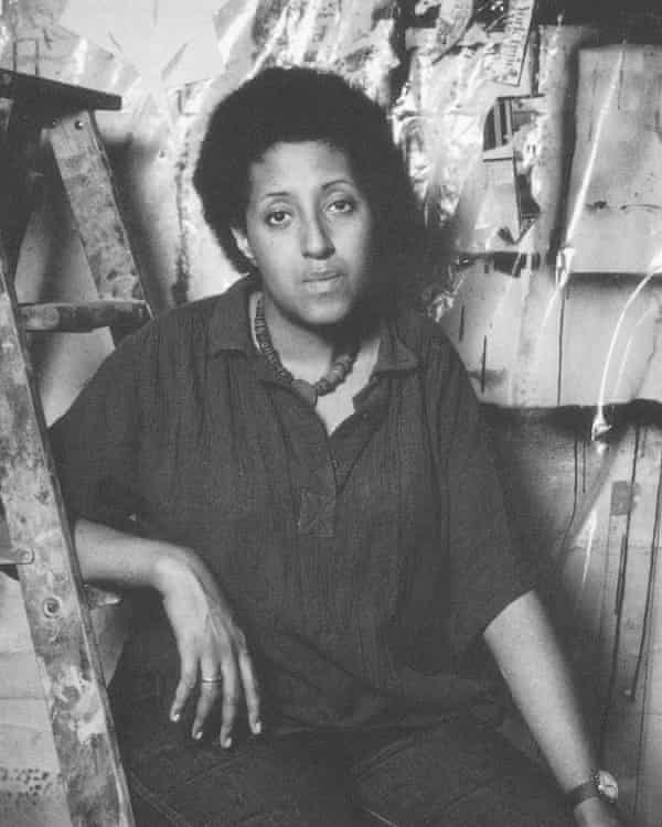 Howardena Pindell review – from sheer painterly bliss to depictions of appalling racial terror | Painting 2 Pindell in 1973.