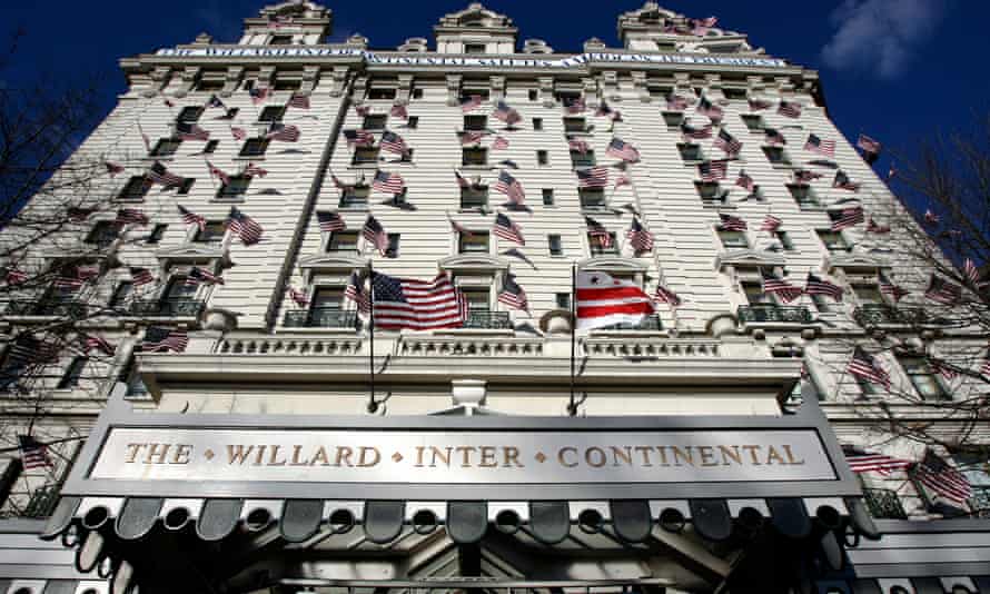The Willard Hotel in Washington, where Trump's Allies' War Hall was the 