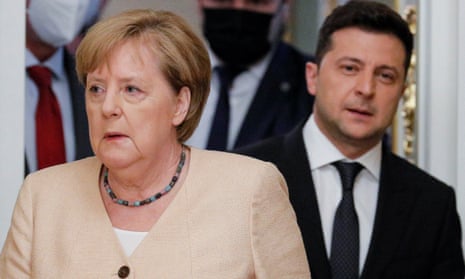 Angela Merkel and Volodymyr Zelenskiy