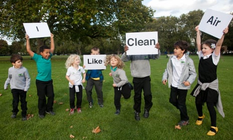 Children campaigning for cleaner air in Hackney, east London