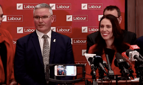 Jacinda Ardern and Kelvin Davis address the media after taking over the leadership of the New Zealand Labour party