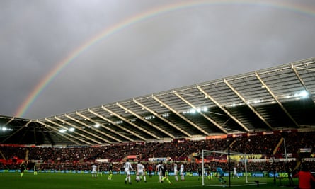 A rainbow over the Liberty Stadium was about the only enjoyable sight for Swansea fans on Saturday.
