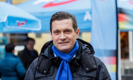 Uwe Thrum, AfD candidate, poses for a photo during the campaign in Thuringia