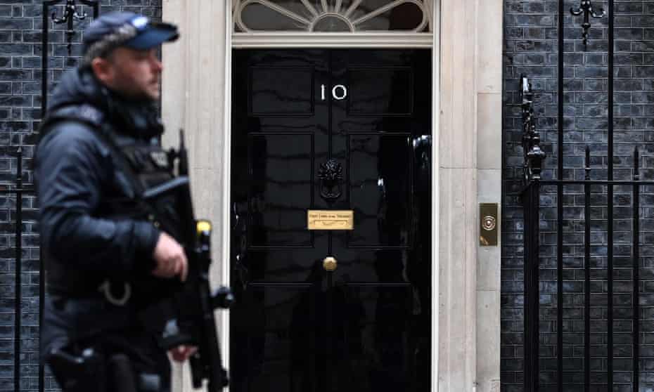A police officer outside 10 Downing Street in central London