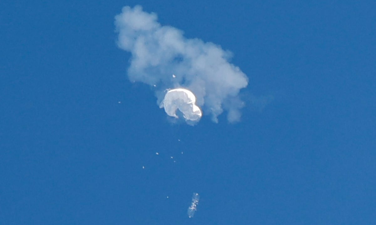 Confirms Biden" United States shoots down Chinese spy balloon.