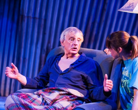 Jack Shepherd (Serebryakov) and Amanda Hale (Sonya) in Uncle Vanya by Anton Chekhov at the St James’s theatre, London, 2014.