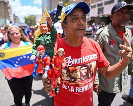 supporters of the Venezuelan government at a march backing Delcy Rodríguez’s participation in the UN general assembly in New York