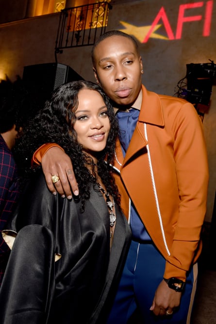 Rihanna and Lena Waithe attend an after-party for the premiere of Queen &amp; Slim last month.