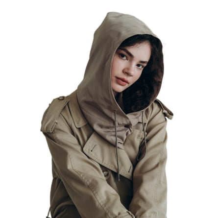 Waterproof hooded scarf with satin lining