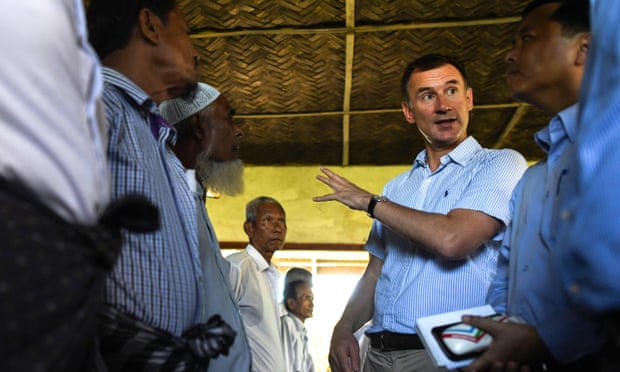 Jeremy Hunt meets villagers in Maungdaw, Rakhine state.