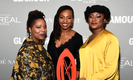 Tometi (centre) with fellow BLM co-founders Patrisse Cullors and Alicia Garza, at Glamour’s women of the year awards, 2016.