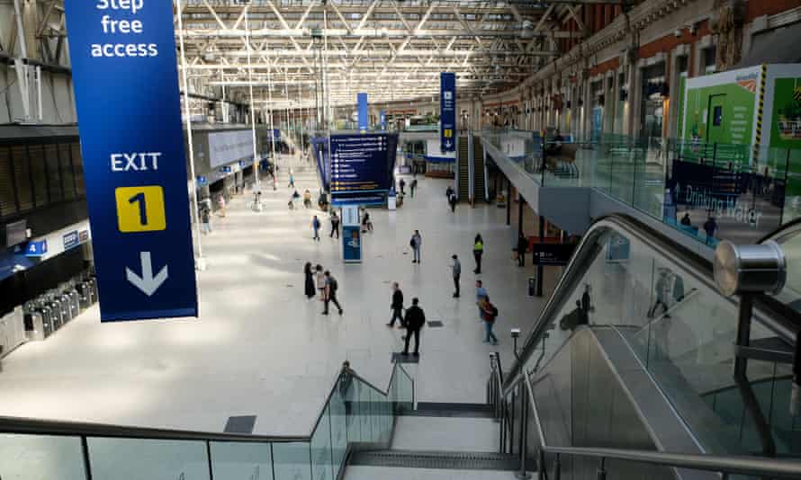 Very limited trains at Waterloo station.