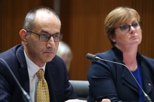 Secretary of Home Affairs Michael Pezzulo before the senate Legal and a Constitutional Affairs committee this afternoon in Parliament House.