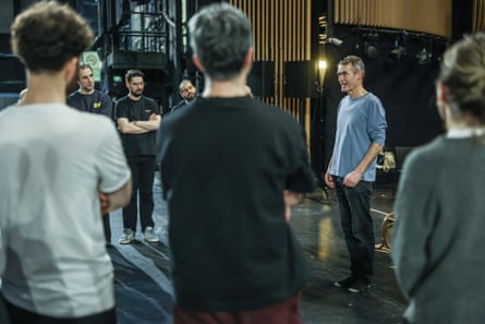 Rufus Norris and the cast in rehearsals for Death of a Salesman.