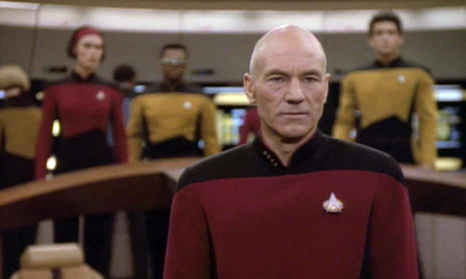 Patrick Stewart as Picard in Star Trek: The Next Generation.
