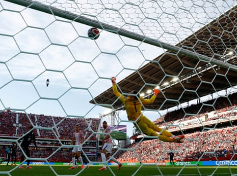Dominik Livakovic makes a fine save to deny Panama.