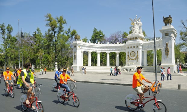 Cyclists in Mexico City
