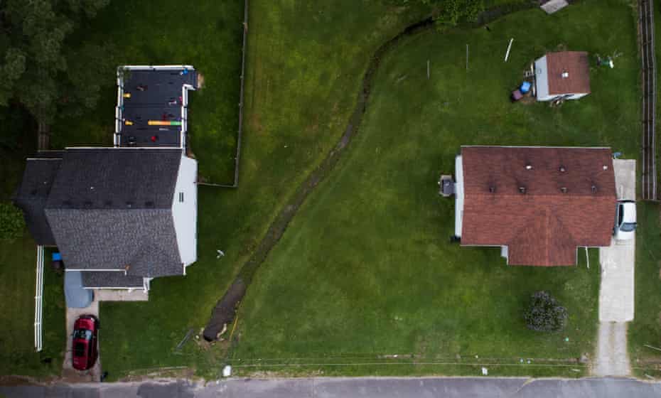 Suffolk, VA -- Drainage runs across properties throughout the historic African American Pughsville neighborhood. The area, which is near the Great Dismal Swamp, does not have modern drainage apparatuses and is known to flood.