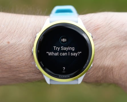 Garmin voice command feature on the Forerunner 570.