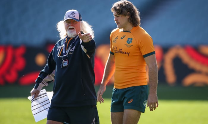 Australia v South Africa: Rugby Championship Test – live! | Rugby Championship 9 Laurie Fisher with Fraser McReight earlier this week.