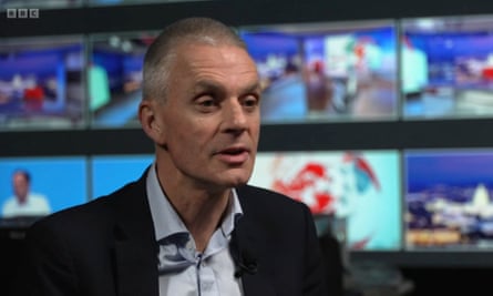 Director general Tim Davie had to insist he was not planning to resign in an interview with the BBC.