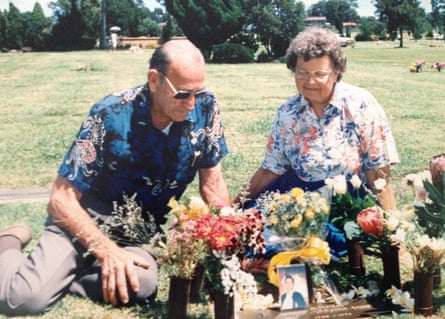 Anita Cobby’s parents at her grave site