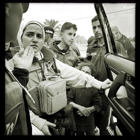 Dr Sara al-Saqqa at a checkpoint