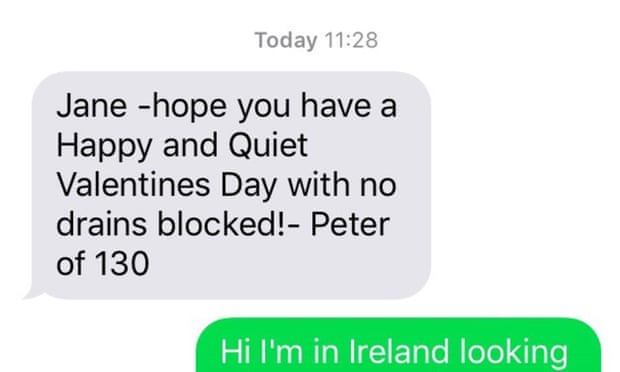  'I wasn't expecting any valentine's messages this year, let alone this one from my neighbour's nephew.' Photograph: Jane Turner/GuardianWitness