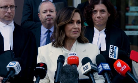 Lisa Wilkinson outside the Federal Court of Australia in Sydney