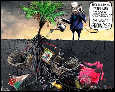 Ella Baron on the UK’s ban on trade with illegal Israeli settlements – cartoon
