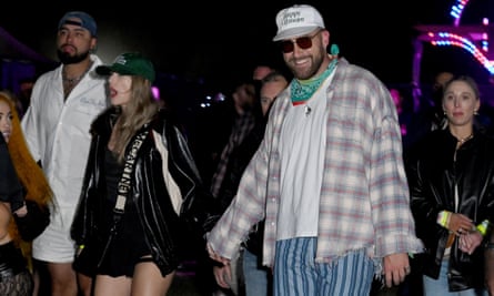 Taylor Swift with Travis Kelce at Coachella.
