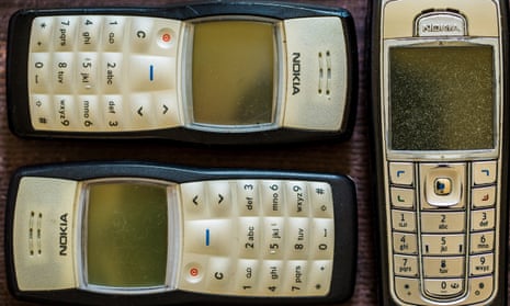 Old Nokia mobile phones.