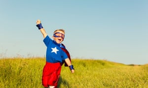 Young Boy dressed as Superhero