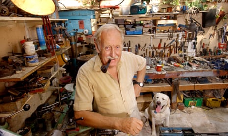 Trevor Baylis in his workshop in 2003.