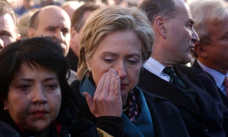 Hillary Clinton attends a memorial event at Ground Zero.