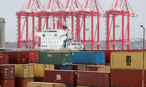 Shipping containers at Liverpool docks