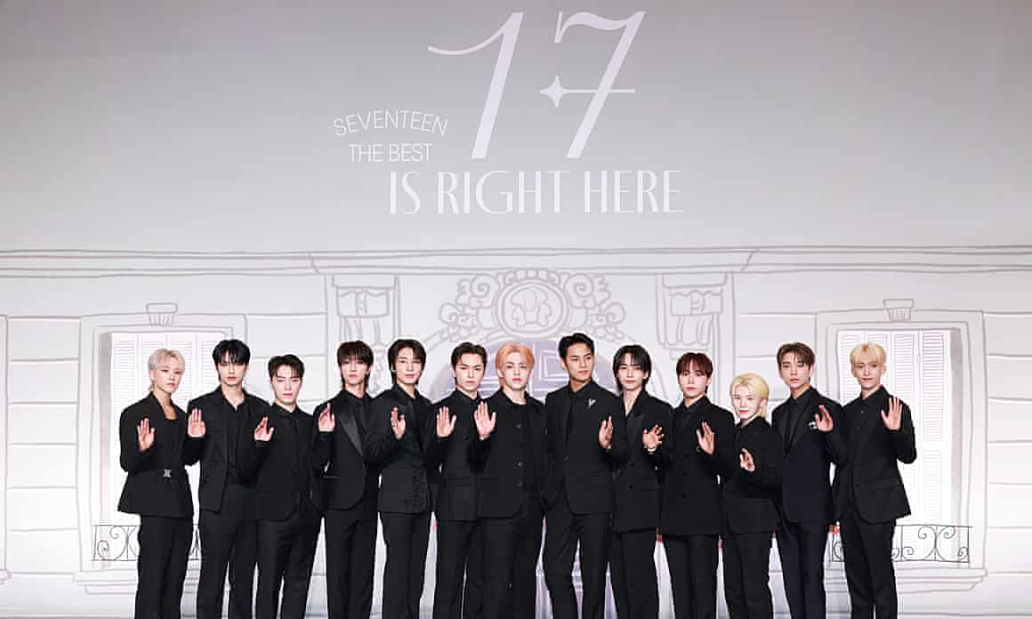 The 13 members of the K-pop group Seventeen
