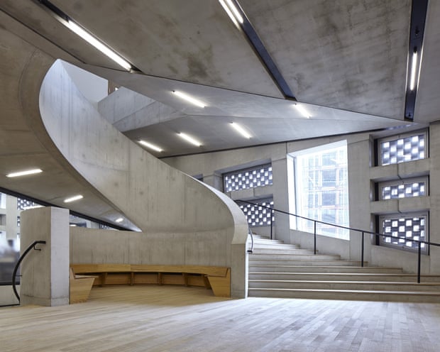The spiralling concrete staircase in Tate Modern’s Switch House.